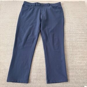 Proof Pant Men 42x30 Navy Blue Office Commuter Classic Logo Pockets